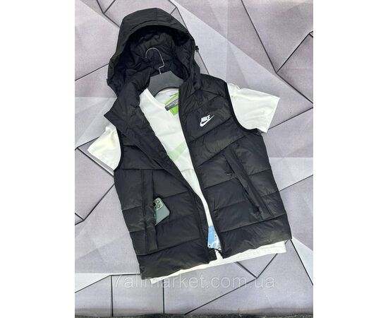 Фотография Жилетка мужская плащёвка, стёганная NIKE р-ры L-4XL(4цв) "MACCALI" недорого от прямого поставщика, изображение 2