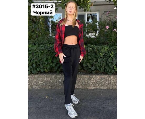 Штаны спортивные женские 3015-2 black р.46-52 "ZLATA" недорого оптом от прямого поставщика Фотография Штаны спортивные женские 3015-2 black р.46-52 "ZLATA" недорого оптом от прямого поставщика