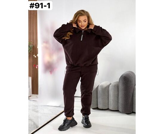 Костюм спортивный женский 91-1 brown р.54-60 "ZLATA" недорого оптом от прямого поставщика Фотография Костюм спортивный женский 91-1 brown р.54-60 "ZLATA" недорого оптом от прямого поставщика