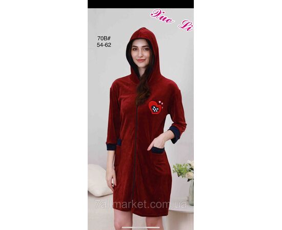 Халат женский домашний на молни размер 54-62 "FLOWER" недорого от прямого поставщика Фотография Халат женский домашний на молни размер 54-62 "FLOWER" недорого от прямого поставщика