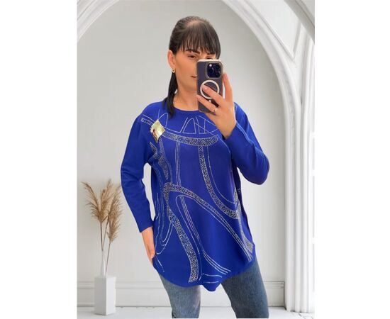 Свитер женский 25224 blue р.52-60 "PULSE" недорого оптом от прямого поставщика Фотография Свитер женский 25224 blue р.52-60 "PULSE" недорого оптом от прямого поставщика