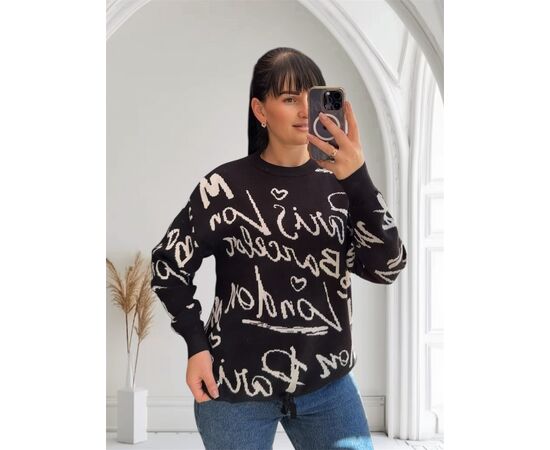 Светр жіночий 25506 black р.48-54 "PULSE" недорого оптом від прямого постачальника Светр жіночий 25506 black р.48-54 "PULSE" недорого оптом від прямого постачальника