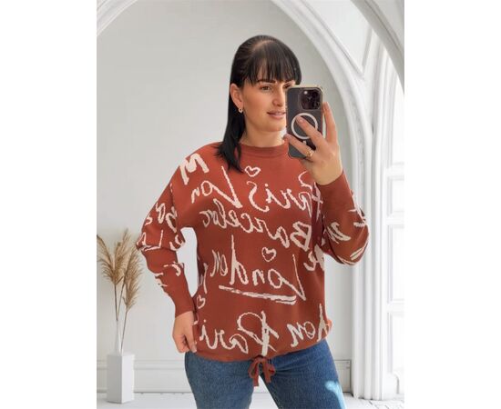 Светр жіночий 25506 brown р.48-54 "PULSE" недорого оптом від прямого постачальника Светр жіночий 25506 brown р.48-54 "PULSE" недорого оптом від прямого постачальника