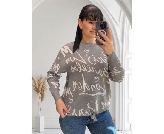 Светр жіночий 25506 grey р.48-54 "PULSE" недорого оптом від прямого постачальника Светр жіночий 25506 grey р.48-54 "PULSE" недорого оптом від прямого постачальника