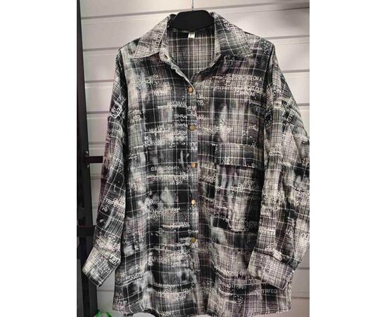 Сорочка жіноча LR485 grey р.42-48 "Lora" недорого оптом від прямого постачальника Сорочка жіноча LR485 grey р.42-48 "Lora" недорого оптом від прямого постачальника