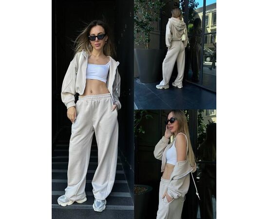 Костюм спортивный женский тёплый LR527 l.beige р.one size "Lora" недорого оптом от прямого поставщика Фотография Костюм спортивный женский тёплый LR527 l.beige р.one size "Lora" недорого оптом от прямого поставщика