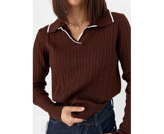 Свитер женский LR635 brown р.one size "Lora" недорого оптом от прямого поставщика Фотография Свитер женский LR635 brown р.one size "Lora" недорого оптом от прямого поставщика