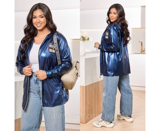 Вітровка жіноча шкіра лаке р 46-60 "LADA" недорого від прямого постачальника, зображення 2