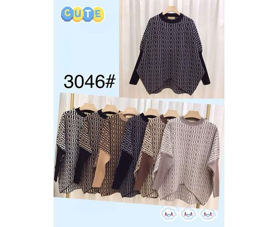 Свитер женский 3046 mix р.48-52 "PALMIRA" недорого оптом от прямого поставщика Фотография Свитер женский 3046 mix р.48-52 "PALMIRA" недорого оптом от прямого поставщика