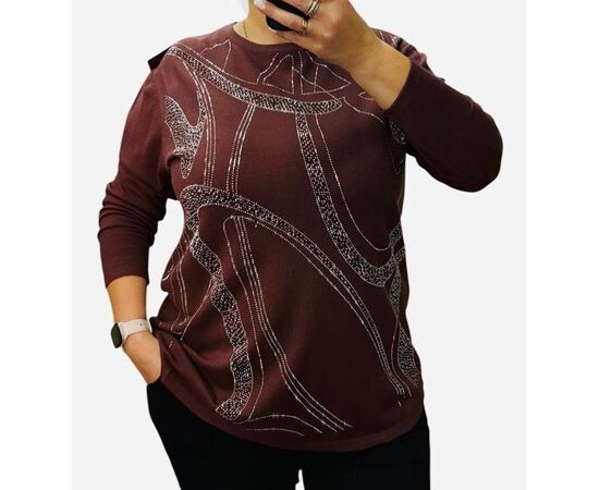 Светр жіночий 25224 brown р.56-60 "Elena&Vika" недорого оптом від прямого постачальника Светр жіночий 25224 brown р.56-60 "Elena&Vika" недорого оптом від прямого постачальника