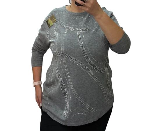 Светр жіночий 25224 grey р.56-60 "Elena&Vika" недорого оптом від прямого постачальника Светр жіночий 25224 grey р.56-60 "Elena&Vika" недорого оптом від прямого постачальника