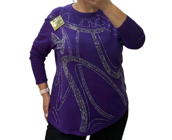 Светр жіночий 25224 purple р.56-60 "Elena&Vika" недорого оптом від прямого постачальника Светр жіночий 25224 purple р.56-60 "Elena&Vika" недорого оптом від прямого постачальника