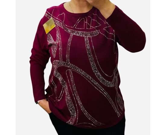 Светр жіночий 25224 wine р.56-60 "Elena&Vika" недорого оптом від прямого постачальника Светр жіночий 25224 wine р.56-60 "Elena&Vika" недорого оптом від прямого постачальника