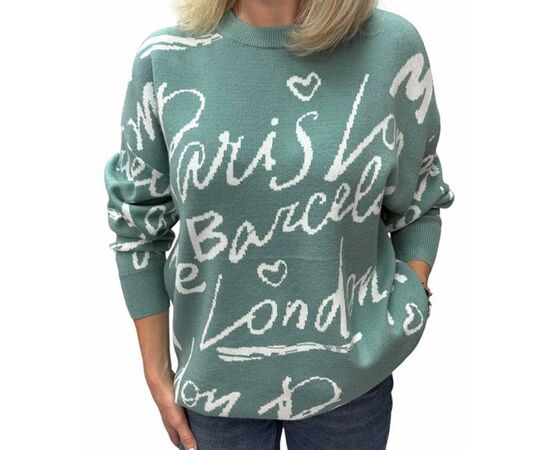 Свитер женский 25506 mint р.48-54 "Elena&Vika" недорого оптом от прямого поставщика Фотография Свитер женский 25506 mint р.48-54 "Elena&Vika" недорого оптом от прямого поставщика