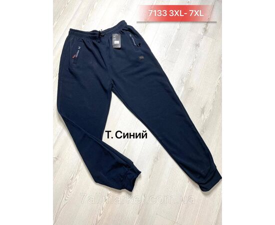 Спортивні штани чоловічі, на флісі/прямі батал розміри M — 3xl (46-54) (3цв) "NICOLAS" недорого від прямого постачальника, зображення 2