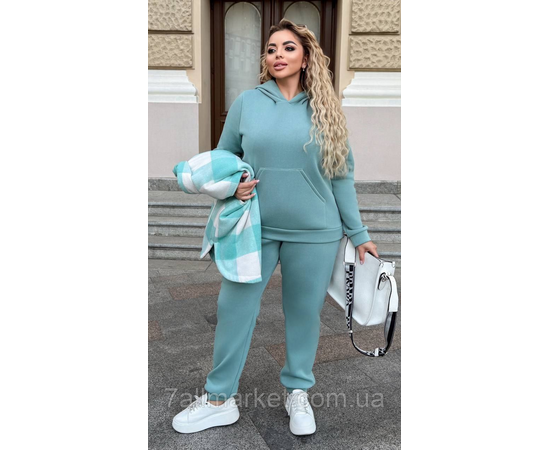 Костюм 3-ка жіночий спортивний тринитка на флісі + кашемір (46-60) "LADA" недорого від прямого постачальника, зображення 3
