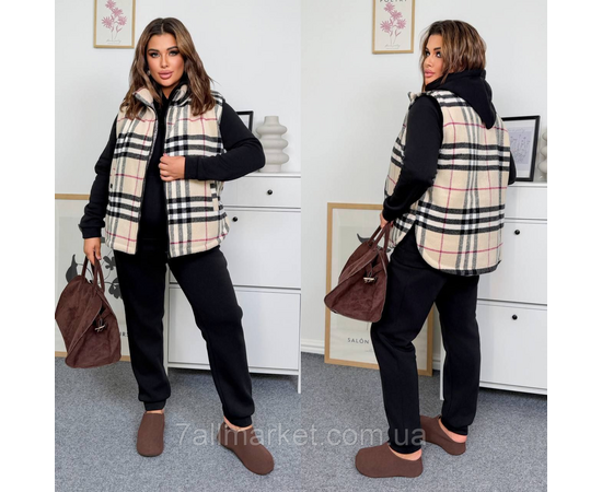 Костюм 3-ка жіночий спортивний тринитка на флісі + кашемір (46-60) "LADA" недорого від прямого постачальника, зображення 2