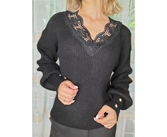 Светр жіночий 6803 black р.42-48 "Kosta" недорого оптом від прямого постачальника Светр жіночий 6803 black р.42-48 "Kosta" недорого оптом від прямого постачальника