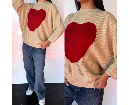 Свитер женский TB103 beige р.one size "i8denim Women" недорого оптом от прямого поставщика Фотография Свитер женский TB103 beige р.one size "i8denim Women" недорого оптом от прямого поставщика
