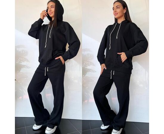 Костюм спортивный женский тёплый TB27 black р.S-L "i8denim Women" недорого оптом от прямого поставщика Фотография Костюм спортивный женский тёплый TB27 black р.S-L "i8denim Women" недорого оптом от прямого поставщика