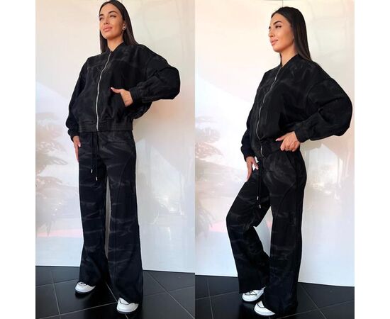 Костюм спортивный женский тёплый TB28 black р.S-L "i8denim Women" недорого оптом от прямого поставщика Фотография Костюм спортивный женский тёплый TB28 black р.S-L "i8denim Women" недорого оптом от прямого поставщика