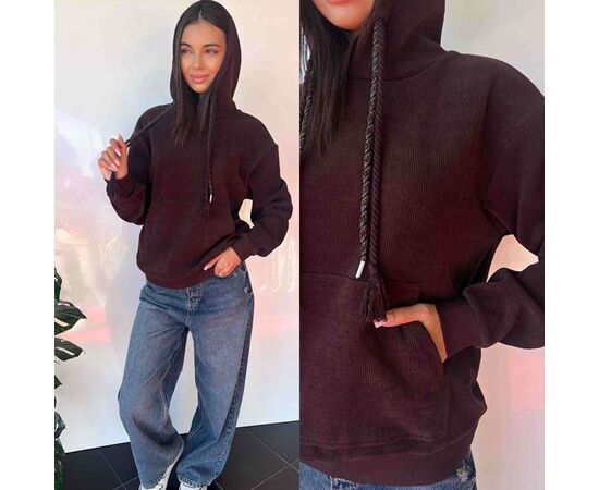 Худи женское TB83 brown р.S-L "i8denim Women" недорого оптом от прямого поставщика Фотография Худи женское TB83 brown р.S-L "i8denim Women" недорого оптом от прямого поставщика