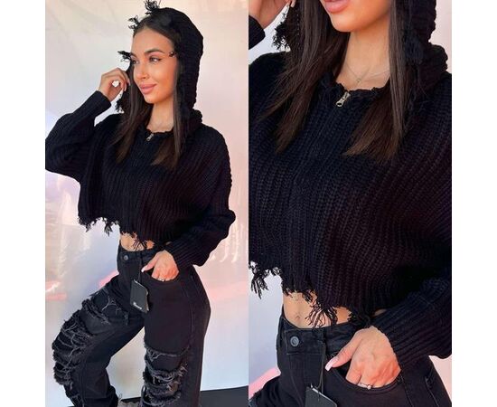 Кофта женская TB85 black р.S-L "i8denim Women" недорого оптом от прямого поставщика Фотография Кофта женская TB85 black р.S-L "i8denim Women" недорого оптом от прямого поставщика