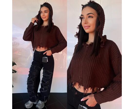 Кофта женская TB87 brown р.S-L "i8denim Women" недорого оптом от прямого поставщика Фотография Кофта женская TB87 brown р.S-L "i8denim Women" недорого оптом от прямого поставщика