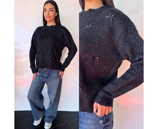 Свитер женский TB93 black р.one size "i8denim Women" недорого оптом от прямого поставщика Фотография Свитер женский TB93 black р.one size "i8denim Women" недорого оптом от прямого поставщика