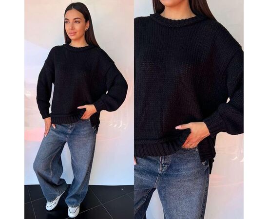 Свитер женский TB96 black р.one size "i8denim Women" недорого оптом от прямого поставщика Фотография Свитер женский TB96 black р.one size "i8denim Women" недорого оптом от прямого поставщика