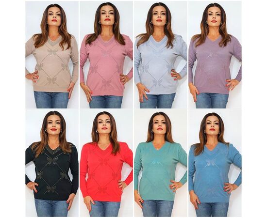 Свитер женский 2210 mix р.50-54 "ITALIA" недорого оптом от прямого поставщика Фотография Свитер женский 2210 mix р.50-54 "ITALIA" недорого оптом от прямого поставщика