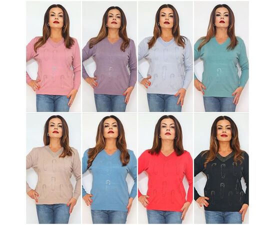 Свитер женский 2211 mix р.50-54 "ITALIA" недорого оптом от прямого поставщика Фотография Свитер женский 2211 mix р.50-54 "ITALIA" недорого оптом от прямого поставщика