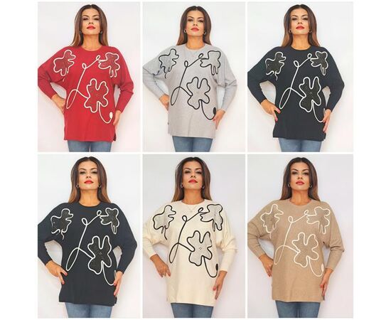 Свитер женский 2215 mix р.54-55 "ITALIA" недорого оптом от прямого поставщика Фотография Свитер женский 2215 mix р.54-55 "ITALIA" недорого оптом от прямого поставщика