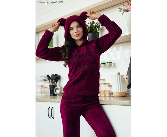 Пижама тёплая женская 41309 wine р.M-2XL "Fantasy" недорого оптом от прямого поставщика Фотография Пижама тёплая женская 41309 wine р.M-2XL "Fantasy" недорого оптом от прямого поставщика