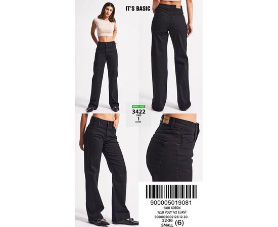 Джинсы женские 3422-1-1 black р.32-36 "Ruxa" недорого оптом от прямого поставщика Фотография Джинсы женские 3422-1-1 black р.32-36 "Ruxa" недорого оптом от прямого поставщика