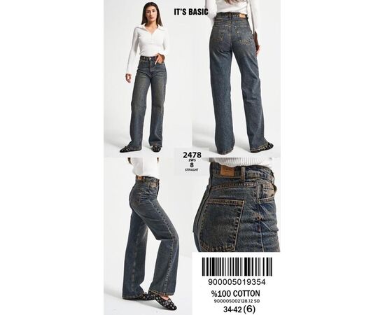 Джинсы женские 2478-2-8 blue р.34-42 "Ruxa" недорого оптом от прямого поставщика Фотография Джинсы женские 2478-2-8 blue р.34-42 "Ruxa" недорого оптом от прямого поставщика