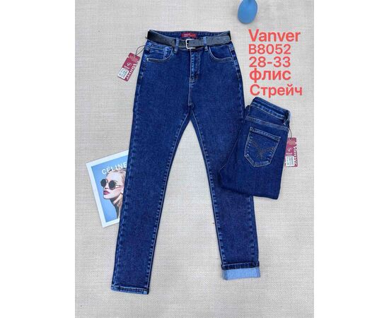 Джинсы утеплённые женские B8052 blue р.28-33 "Vanver" недорого оптом от прямого поставщика Фотография Джинсы утеплённые женские B8052 blue р.28-33 "Vanver" недорого оптом от прямого поставщика