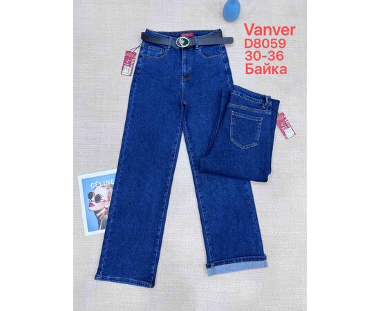 Джинсы утеплённые женские D8059 blue р.30-36 "Vanver" недорого оптом от прямого поставщика Фотография Джинсы утеплённые женские D8059 blue р.30-36 "Vanver" недорого оптом от прямого поставщика