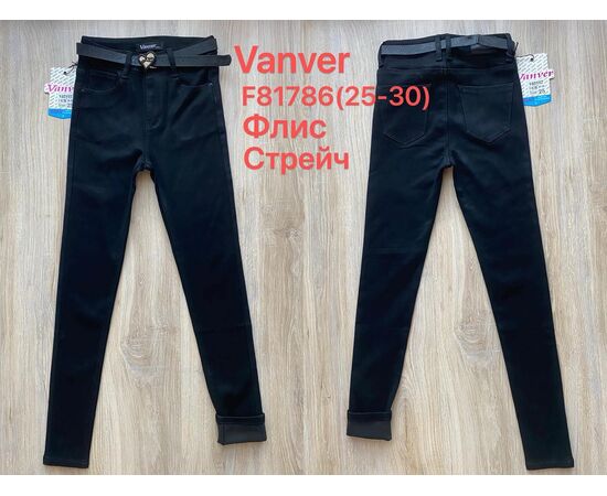 Джинсы утеплённые женские F81786 black р.25-30 "Vanver" недорого оптом от прямого поставщика Фотография Джинсы утеплённые женские F81786 black р.25-30 "Vanver" недорого оптом от прямого поставщика