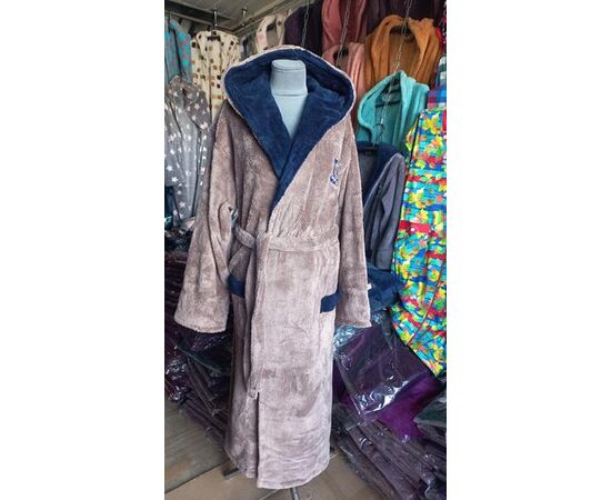 Халат мужской LD70 beige р.XL-3XL "Lindros" недорого оптом от прямого поставщика Фотография Халат мужской LD70 beige р.XL-3XL "Lindros" недорого оптом от прямого поставщика