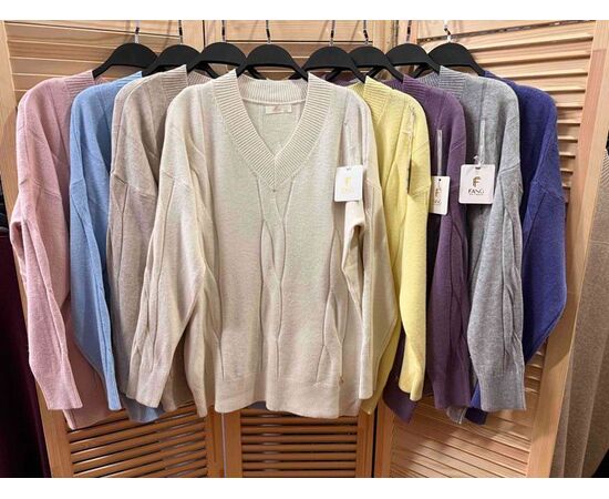 Свитер женский E827 d.beige р.48-54 "Emsweekis" недорого оптом от прямого поставщика Фотография Свитер женский E827 d.beige р.48-54 "Emsweekis" недорого оптом от прямого поставщика