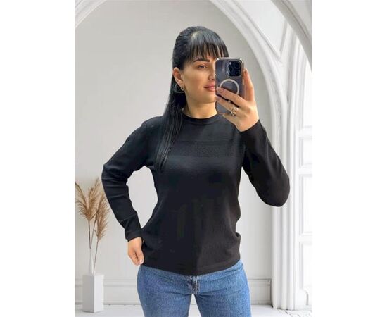 Светр жіночий 25521 black р.46-50 "PULSE" недорого оптом від прямого постачальника Светр жіночий 25521 black р.46-50 "PULSE" недорого оптом від прямого постачальника