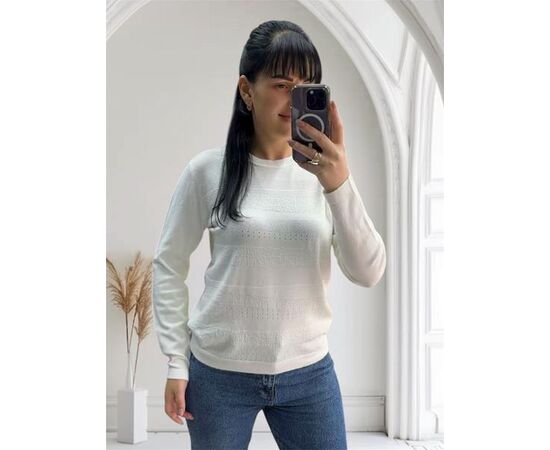 Светр жіночий 25521 white р.46-50 "PULSE" недорого оптом від прямого постачальника Светр жіночий 25521 white р.46-50 "PULSE" недорого оптом від прямого постачальника