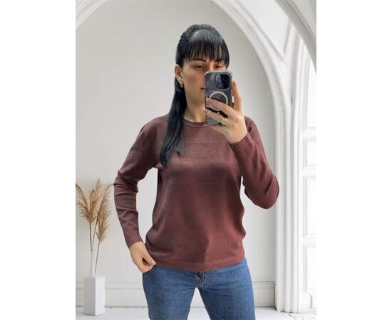Светр жіночий 25521 brown р.46-50 "PULSE" недорого оптом від прямого постачальника Светр жіночий 25521 brown р.46-50 "PULSE" недорого оптом від прямого постачальника