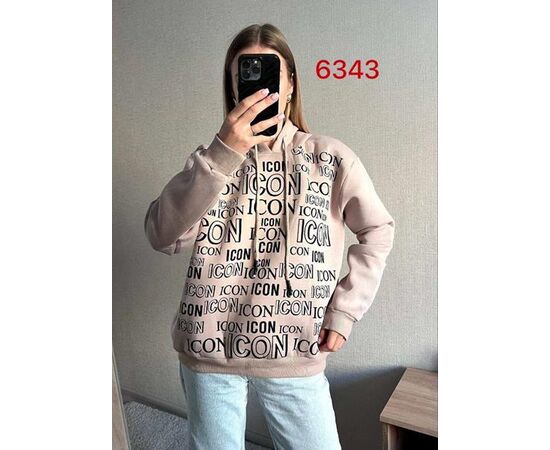 Худи женское 6343 beige р.42-50 "FSN" недорого оптом от прямого поставщика Фотография Худи женское 6343 beige р.42-50 "FSN" недорого оптом от прямого поставщика