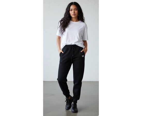 Штаны спортивные женские тёплые AZ0175 black р.S-2XL "Annet" недорого оптом от прямого поставщика Фотография Штаны спортивные женские тёплые AZ0175 black р.S-2XL "Annet" недорого оптом от прямого поставщика