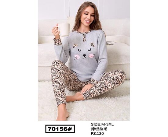 Пижама тёплая женская 70156 l.grey р.46-54 "HOME STYLE" недорого оптом от прямого поставщика Фотография Пижама тёплая женская 70156 l.grey р.46-54 "HOME STYLE" недорого оптом от прямого поставщика