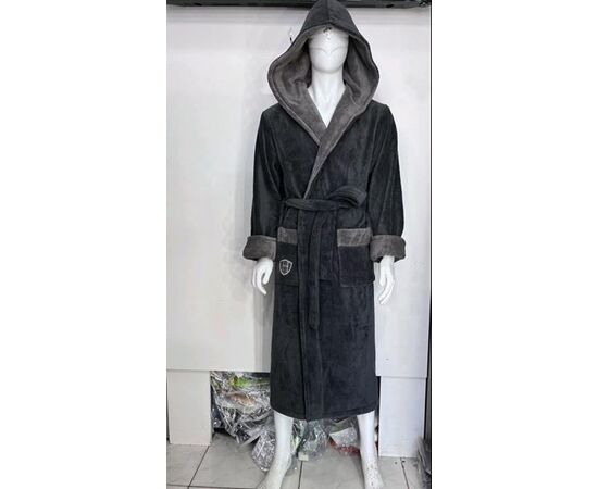 Халат мужской RL646 grey р.50-58 "HOME STYLE" недорого оптом от прямого поставщика Фотография Халат мужской RL646 grey р.50-58 "HOME STYLE" недорого оптом от прямого поставщика