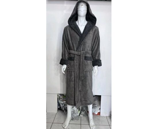 Халат мужской RL648 grey р.50-58 "HOME STYLE" недорого оптом от прямого поставщика Фотография Халат мужской RL648 grey р.50-58 "HOME STYLE" недорого оптом от прямого поставщика