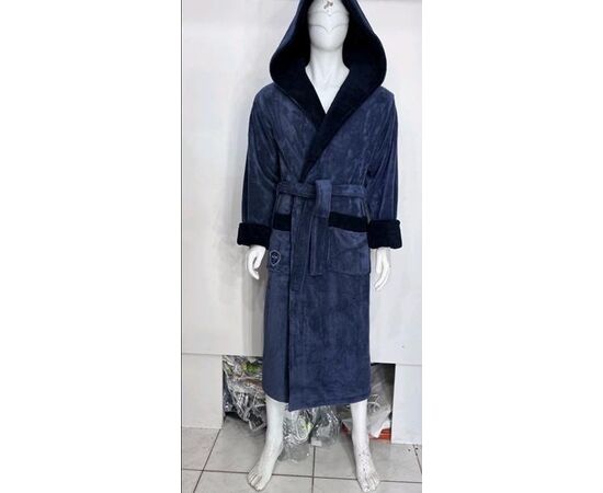 Халат мужской RL649 blue р.50-58 "HOME STYLE" недорого оптом от прямого поставщика Фотография Халат мужской RL649 blue р.50-58 "HOME STYLE" недорого оптом от прямого поставщика